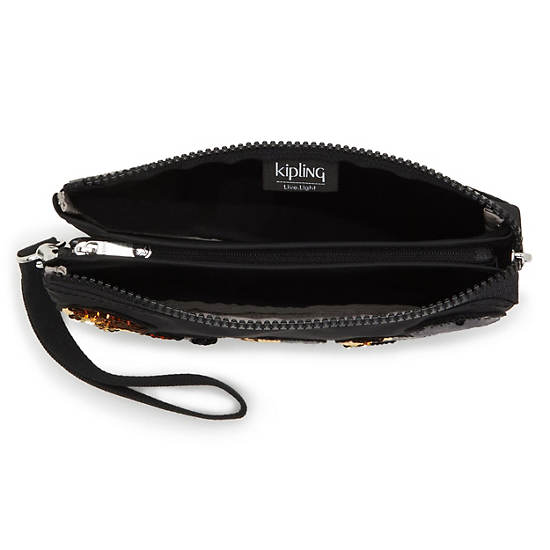 Kipling Creativity Extra Large Metallic Wristlet Vesker Svarte Gull | NO 1150KO